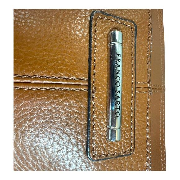 Franco Sarto Brown Leather Crossbody Bag With Buckle Accents & Adjustable Strap - Picture 9 of 10